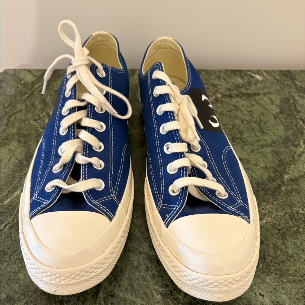 Comme des Garcons PLAY Kids Blue and White Sneakers